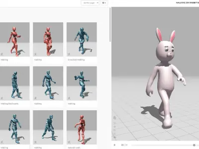 Cartoon Rabbit Bunny Rigged  Low-poly 3D model