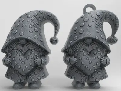 valentines  gnome with heart  3D print model