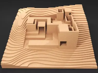 Cardboard Architectural Model 3D model