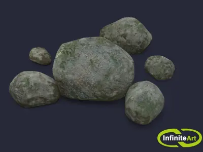 Rocks three Free low-poly 3D model