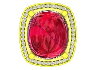 7921 luxury ruby diamond men ring 3D print model