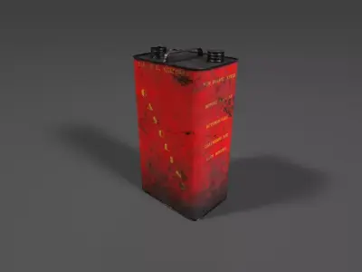 Red Gas Tin Can Retro Fuel Design Low-poly 3D model