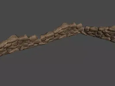 Stone Fence Low-poly 3D model purchase