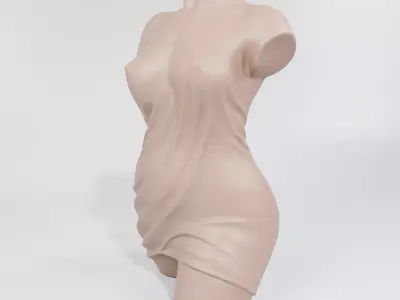 female wet drapery vase - Body plant pot  3D print model