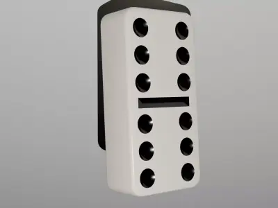 ivory  domino piece 28  Low-poly 3D model