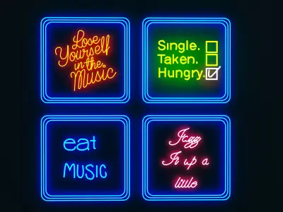 Neon Sign 01 3D model