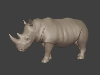 Animal - Rhinoceros Statue - Figurine 3D print model