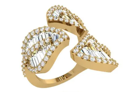 Leaf Diamond Ring 3929 3D print model