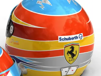 Helmet F1 2011 Fernando Alonso 3D model