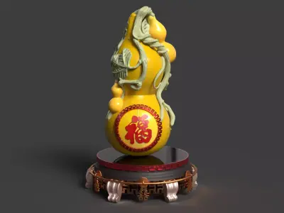 Chinese  gourd  Low-poly 3D model