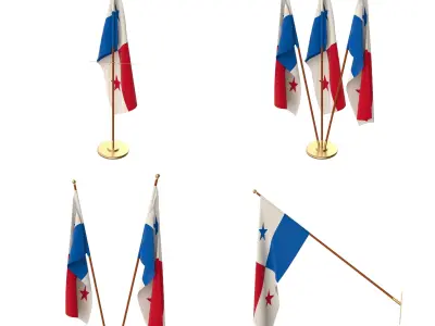Panama Flag Pack 3D model