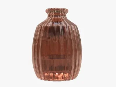 Fluted decorative glass vase 3D model