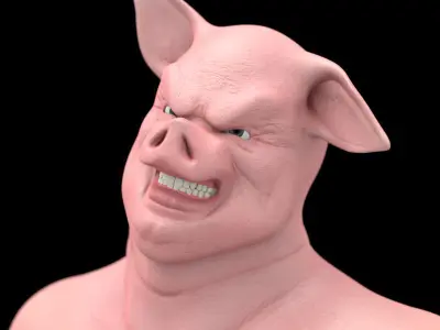 Rigged Pigman 3D Model for Poser and Daz 3D model