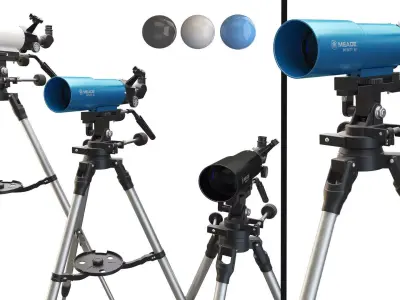 Meade Infinity 80mm Telescope Low-poly 3D model