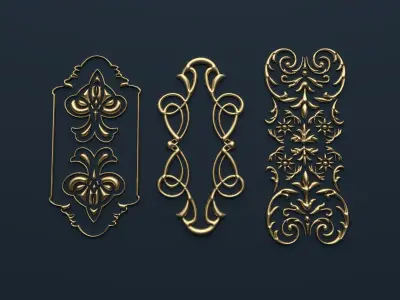 Collection carved decor  05  3D model 3D model