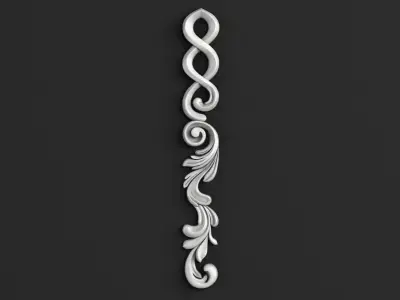 3D Carved decor vertical model 3D model