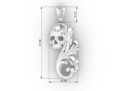 Skull ornamental pendant 3D print model