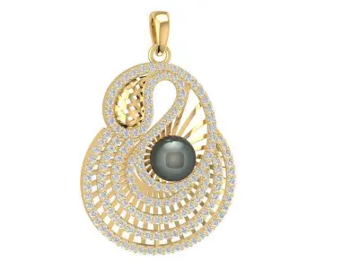 Luxury Pearl Spiral Pendant Jewelry 2089 3D print model