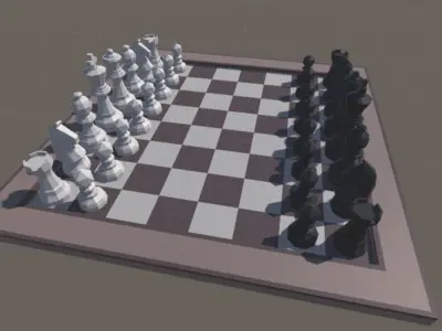 Low Poly Chess Pack Free low-poly 3D model