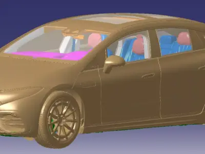 Mercedes EQS 580 4MATIC AMG Line 2021 Vehicle 3d scan model  3D model