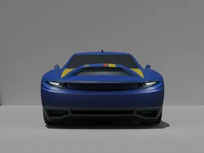 Stylish Car With Hotwills low-poly game ready Low-poly 3D model
