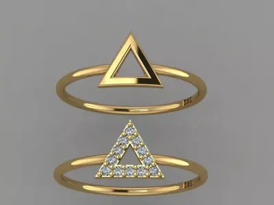 Triangle Ring STL 3D print model 3D print model