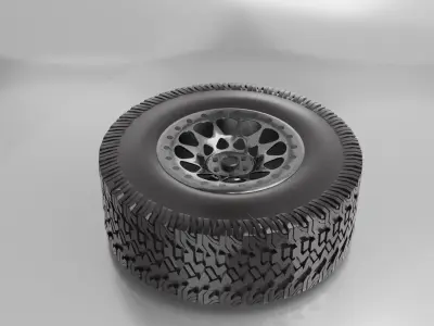  wheel Low-poly 3D model