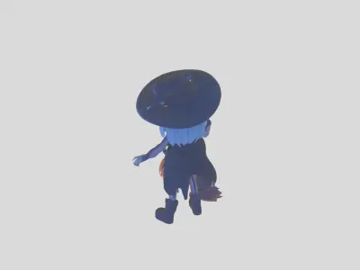 Witch Girl Character Low-poly 3D model