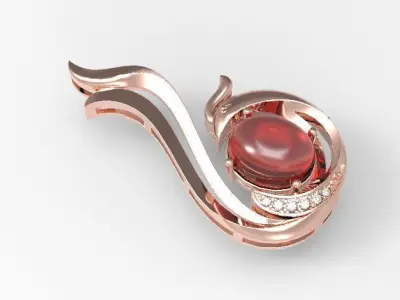 Phoenix with ruby pendant 3D print model