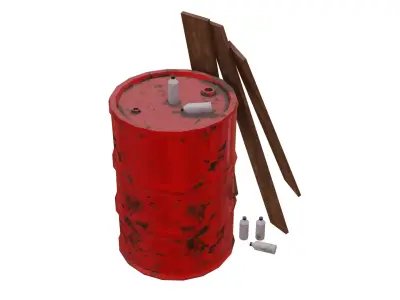 Barrel farm Free low-poly 3D model