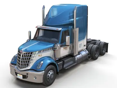 International LoneStar sleeper truck Low-poly 3D model