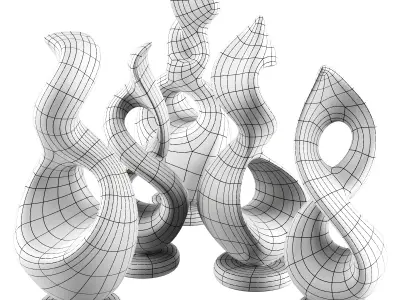 Abstract Sculpture Low-poly 3D model