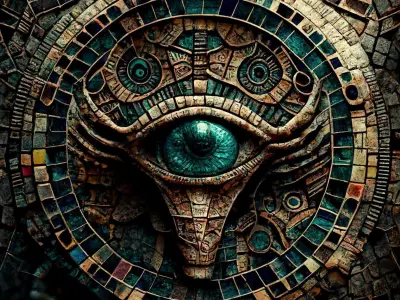 Ancient fantasy alien creature mosaic decoration starter kit 3D Model Collection