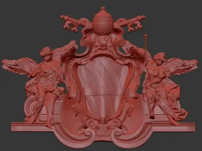 Pediment of Travi fountain 3D model