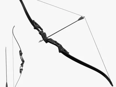 Bow With Quiver and Arrow 3D Model Pack