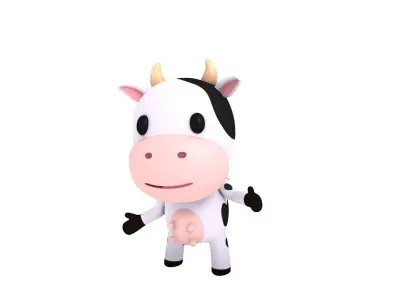 Rigged Cow 3D model