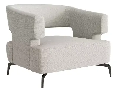 Holly Hunt Minerva lounge Chair grey model 3D model