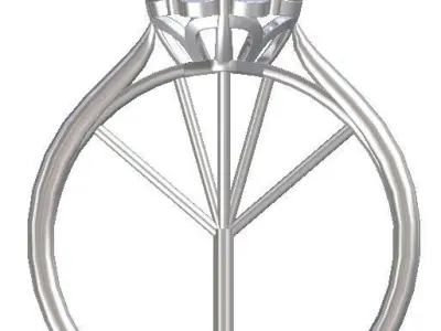 solitaire engagement ring halo diamond 3D print model