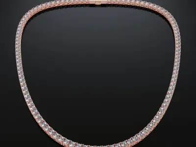 3mm Diamonds Tennis chain 3D print model