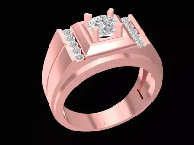 Luxury Multi Stone Diamond Men Ring 1545 3D print model