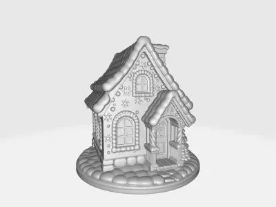 Cozy Gingerbread House Detailed Holiday Christmas  Decor  3D print model