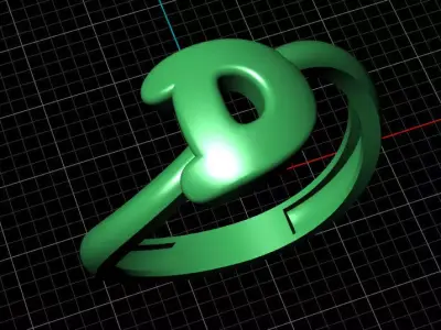 D alphabet bypass shell hallow ring 3D print model