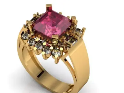 ruby daimond ring 3D print model