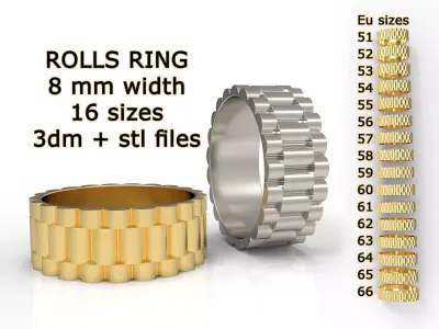 Rolls ring  8 mm  wide 3D print model
