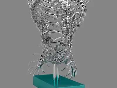 Skeleton Sculpture fantasy 3D model