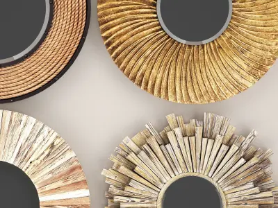 Collection of decorative mirrors 3 3D model