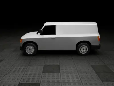 Low Poly Modern Generic Cargo Van  Low-poly 3D model