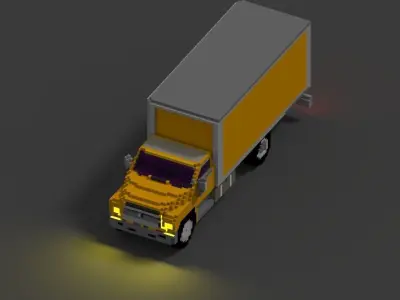 Van model truck Free low-poly 3D model