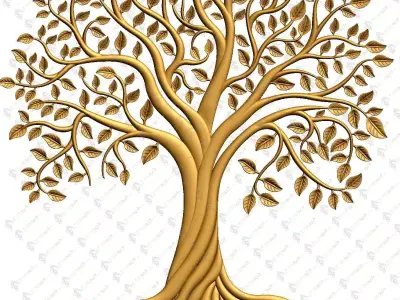 Tree stl model of life svg cut file 3D print model