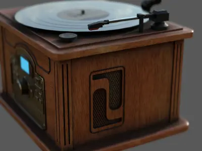 Vintage Gramophone Low-poly 3D model